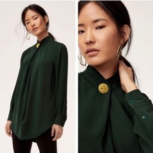 Babaton Howie Blouse size M in a gorgeous Forest Green